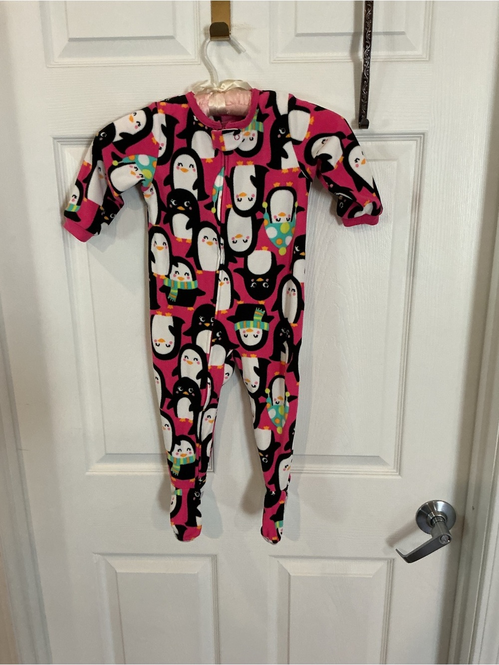 Carter's Pink Penguin Footed One-Piece Pajamas